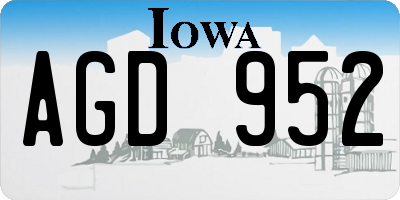 IA license plate AGD952