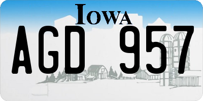 IA license plate AGD957