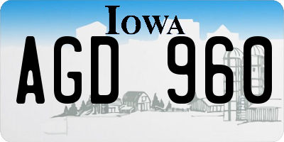 IA license plate AGD960