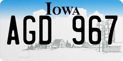 IA license plate AGD967