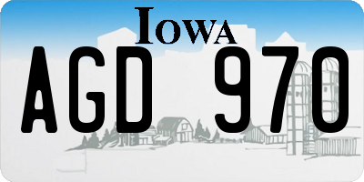 IA license plate AGD970