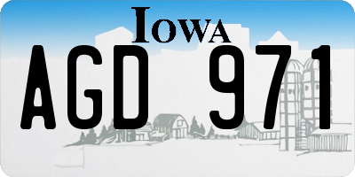 IA license plate AGD971