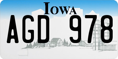 IA license plate AGD978