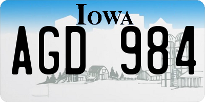 IA license plate AGD984