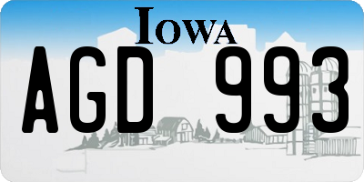 IA license plate AGD993