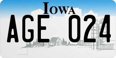 IA license plate AGE024