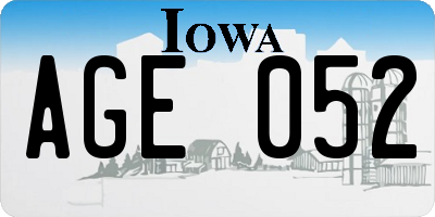 IA license plate AGE052