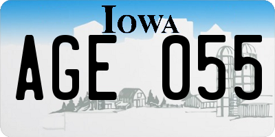 IA license plate AGE055