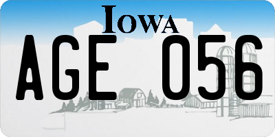IA license plate AGE056
