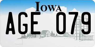 IA license plate AGE079