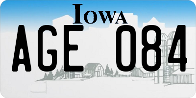 IA license plate AGE084
