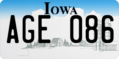 IA license plate AGE086
