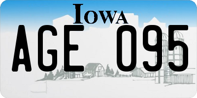 IA license plate AGE095