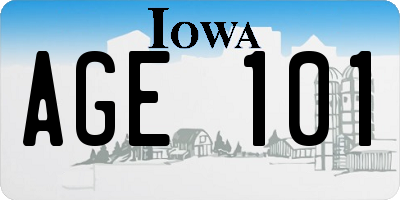 IA license plate AGE101