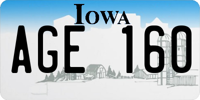 IA license plate AGE160
