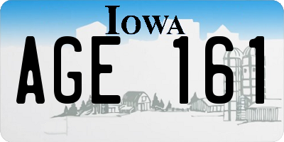IA license plate AGE161