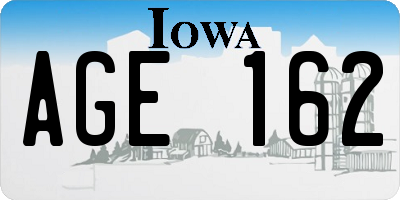 IA license plate AGE162