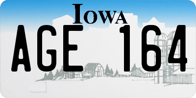 IA license plate AGE164
