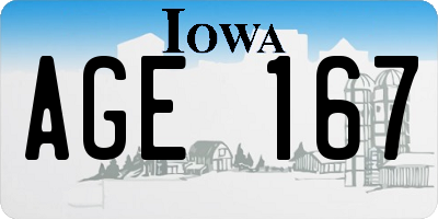 IA license plate AGE167