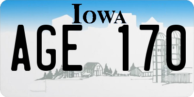 IA license plate AGE170