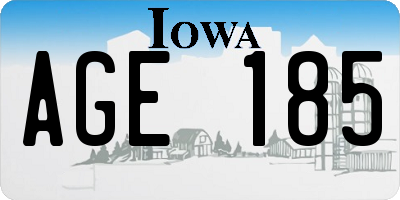 IA license plate AGE185