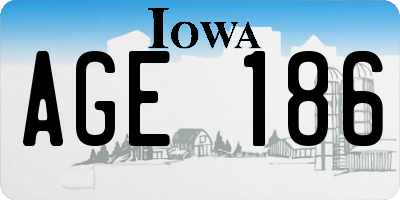 IA license plate AGE186