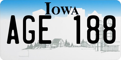 IA license plate AGE188