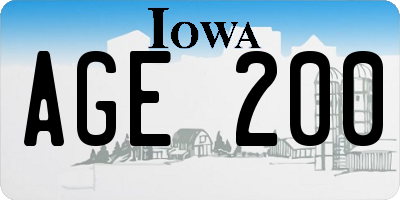 IA license plate AGE200