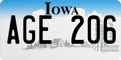 IA license plate AGE206