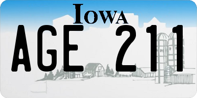 IA license plate AGE211