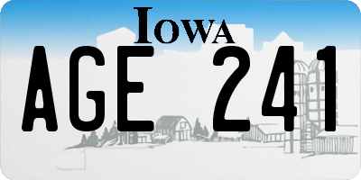 IA license plate AGE241