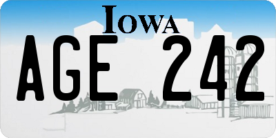 IA license plate AGE242