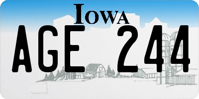 IA license plate AGE244