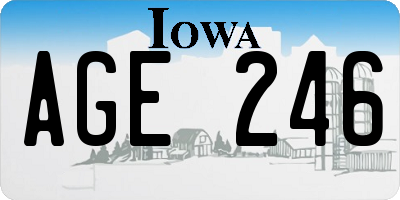 IA license plate AGE246