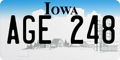 IA license plate AGE248