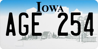IA license plate AGE254