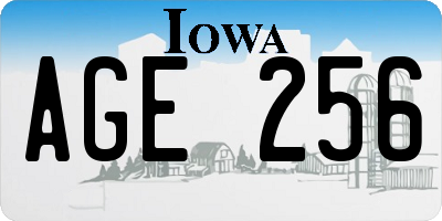 IA license plate AGE256