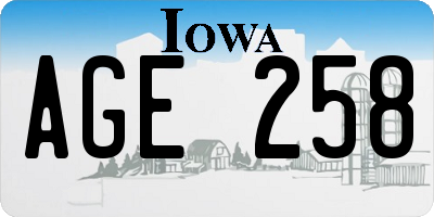 IA license plate AGE258