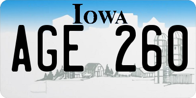 IA license plate AGE260