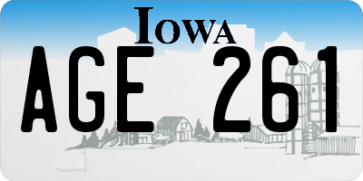 IA license plate AGE261
