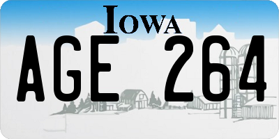 IA license plate AGE264