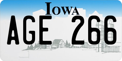 IA license plate AGE266