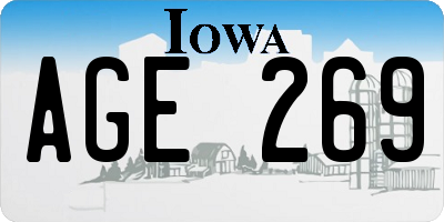 IA license plate AGE269