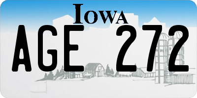 IA license plate AGE272