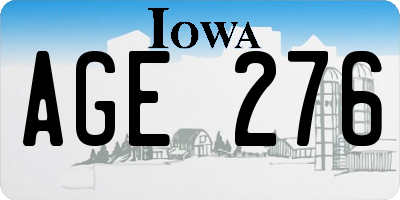 IA license plate AGE276