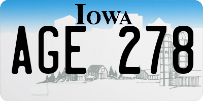 IA license plate AGE278