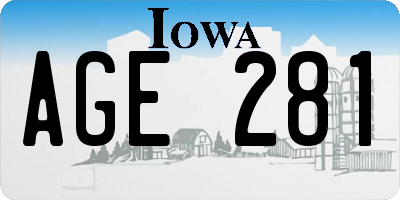IA license plate AGE281