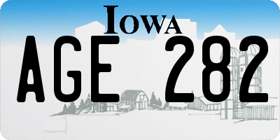 IA license plate AGE282