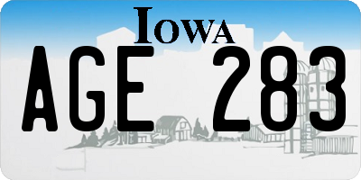 IA license plate AGE283