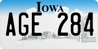 IA license plate AGE284